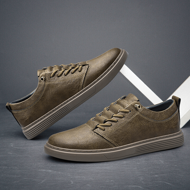Norla — Genuine Leather Sneakers with Cushioned Comfort and Durable Sole (Brown 6) - | Zavonix