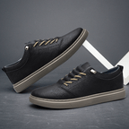 Norla — Genuine Leather Sneakers with Cushioned Comfort and Durable Sole (Black 6) - | Zavonix