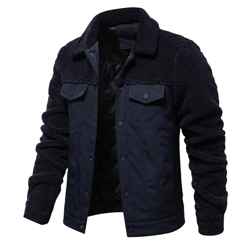 Norla — Insulated Cotton Fleece Jacket with Snap Closures (Blue S) - | Zavonix