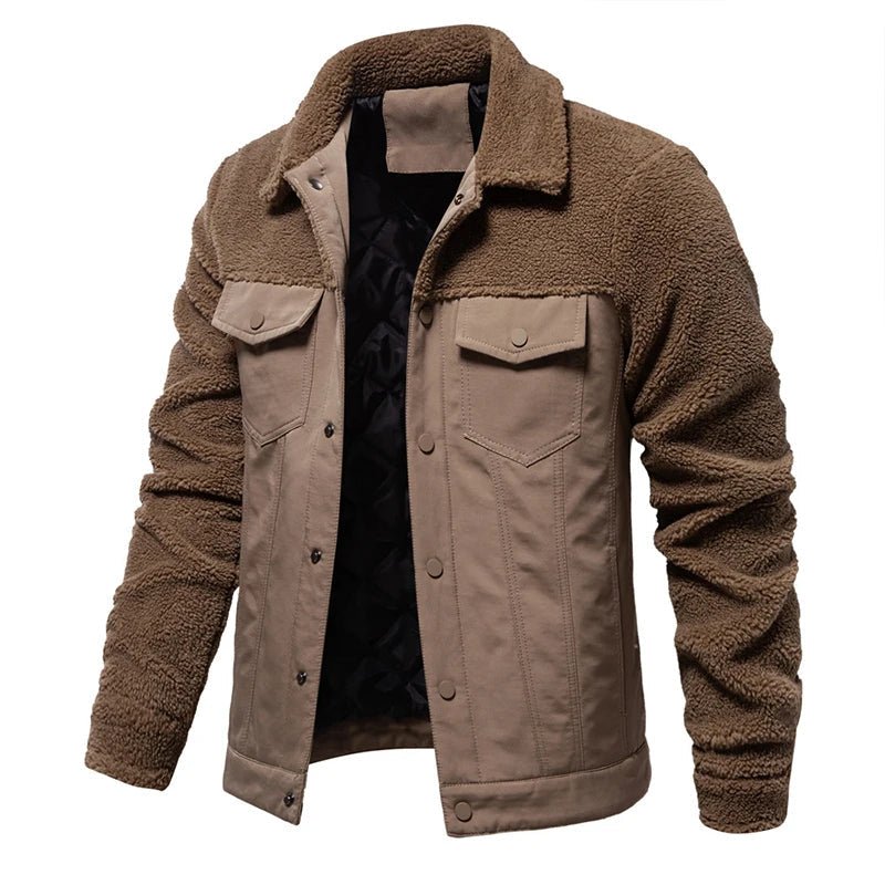 Norla — Insulated Cotton Fleece Jacket with Snap Closures (Brown S) - | Zavonix