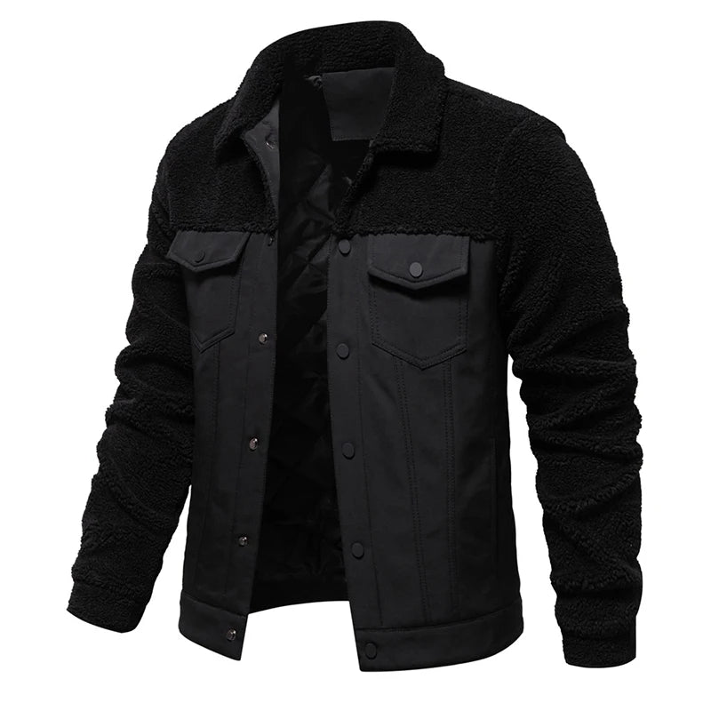 Norla — Insulated Cotton Fleece Jacket with Snap Closures (Black S) - | Zavonix