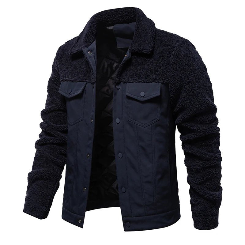 Norla — Insulated Cotton Fleece Jacket with Snap Closures (Blue S) - | Zavonix