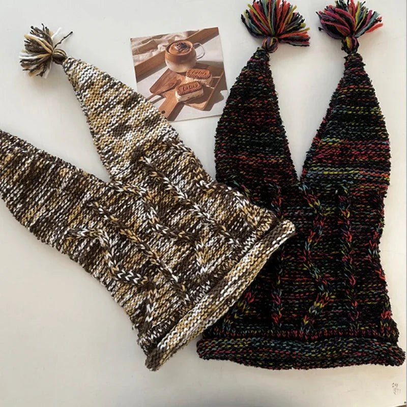 Norla Knit Beanie — Warm Handcrafted Winter Hat with Tassels (Off - White ) - | Zavonix