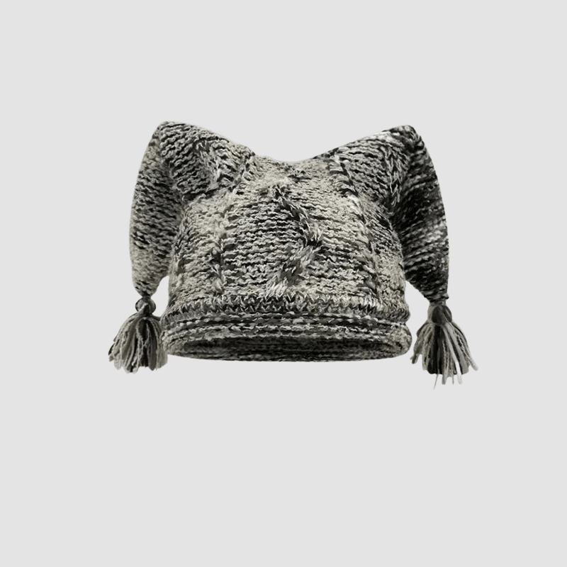 Norla Knit Beanie — Warm Handcrafted Winter Hat with Tassels (Off - White ) - | Zavonix
