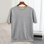 Norla — Premium Cashmere Knit Shirt with Color Accents (Gray S) - | Zavonix