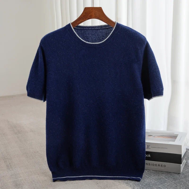 Norla — Premium Cashmere Knit Shirt with Color Accents (Gray S) - | Zavonix