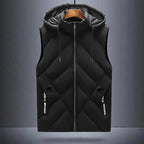 Norla — Quilted Insulated Vest with Adjustable Hood for Cold Weather (Black XS) - | Zavonix