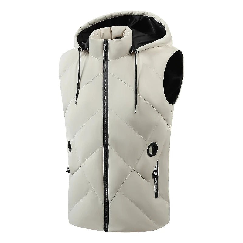 Norla — Quilted Insulated Vest with Adjustable Hood for Cold Weather (White XS) - | Zavonix