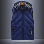 Norla — Quilted Insulated Vest with Adjustable Hood for Cold Weather (Blue XS) - | Zavonix