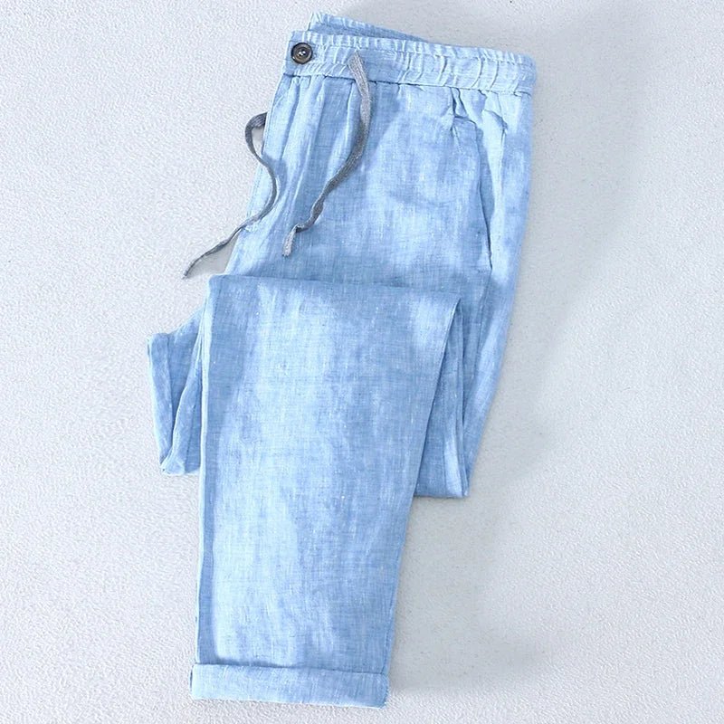 Norla — Relaxed Fit 100% Linen Pants for Warm Weather (Sky Blue XS (28 - 29)) - | Zavonix