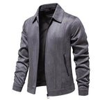 Norla Suede Jacket — Soft, Durable Tailored Outerwear with Zipper Pockets (Gray S) - | Zavonix