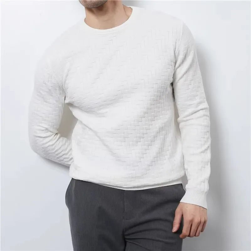 Norla — Tailored Textured Knit Sweater with Soft Viscose Fabric (Black S) - | Zavonix