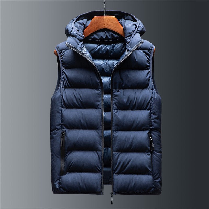 Norlaine Quilted Hooded Puffer Vest — Insulated Cold Weather Vest with Tailored Fit (Black S) - | Zavonix