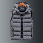 Norlaine Quilted Hooded Puffer Vest — Insulated Cold Weather Vest with Tailored Fit (Gray S) - | Zavonix