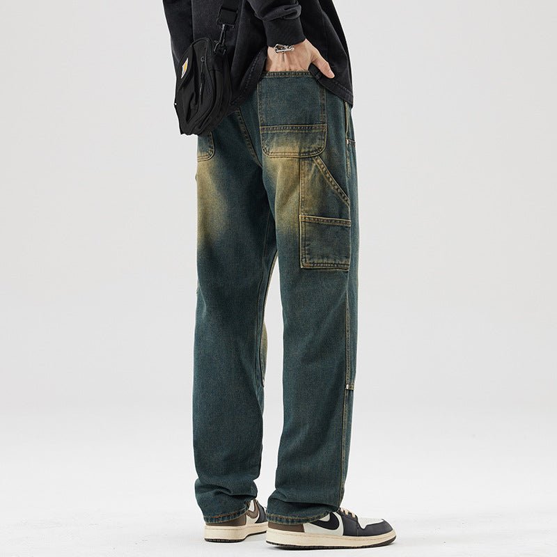 Norleno Jeans — Durable Denim with Diagonal Pockets and Reinforced Stitching (Blue 28) - | Zavonix