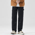 Norleno Jeans — Durable Denim with Diagonal Pockets and Reinforced Stitching (Black 28) - | Zavonix