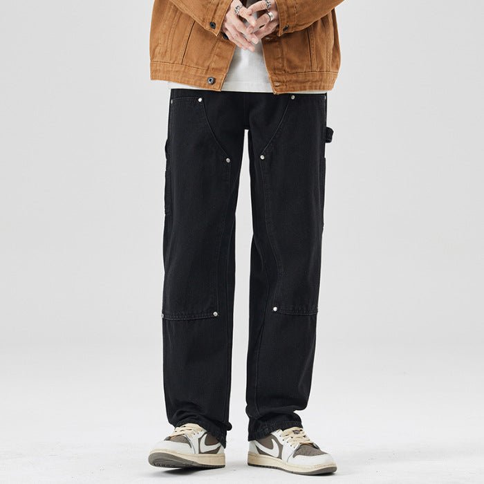Norleno Jeans — Durable Denim with Diagonal Pockets and Reinforced Stitching (Black 28) - | Zavonix