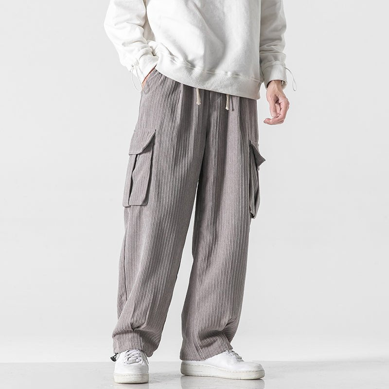 Norlo Cargo Pants — Breathable Corduroy with Adjustable Fit and Pockets (Gray XS) - | Zavonix