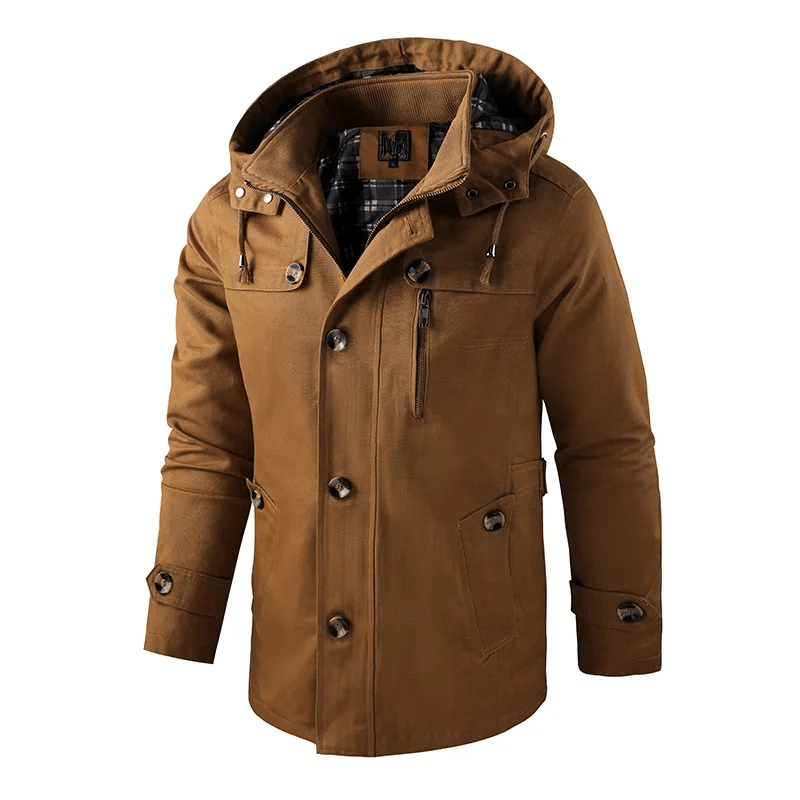 Norloft Jacket — Waterproof Thermal Outerwear with Removable Hood (Brown XS) - | Zavonix