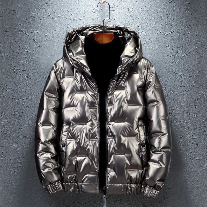 Novaro Coat — Metallic Winter Jacket with Soft Insulation (Golden S) - | Zavonix