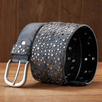 NovaStar Leather Studded Belt — Durable Casual Star Accent Accessory - Zavonix