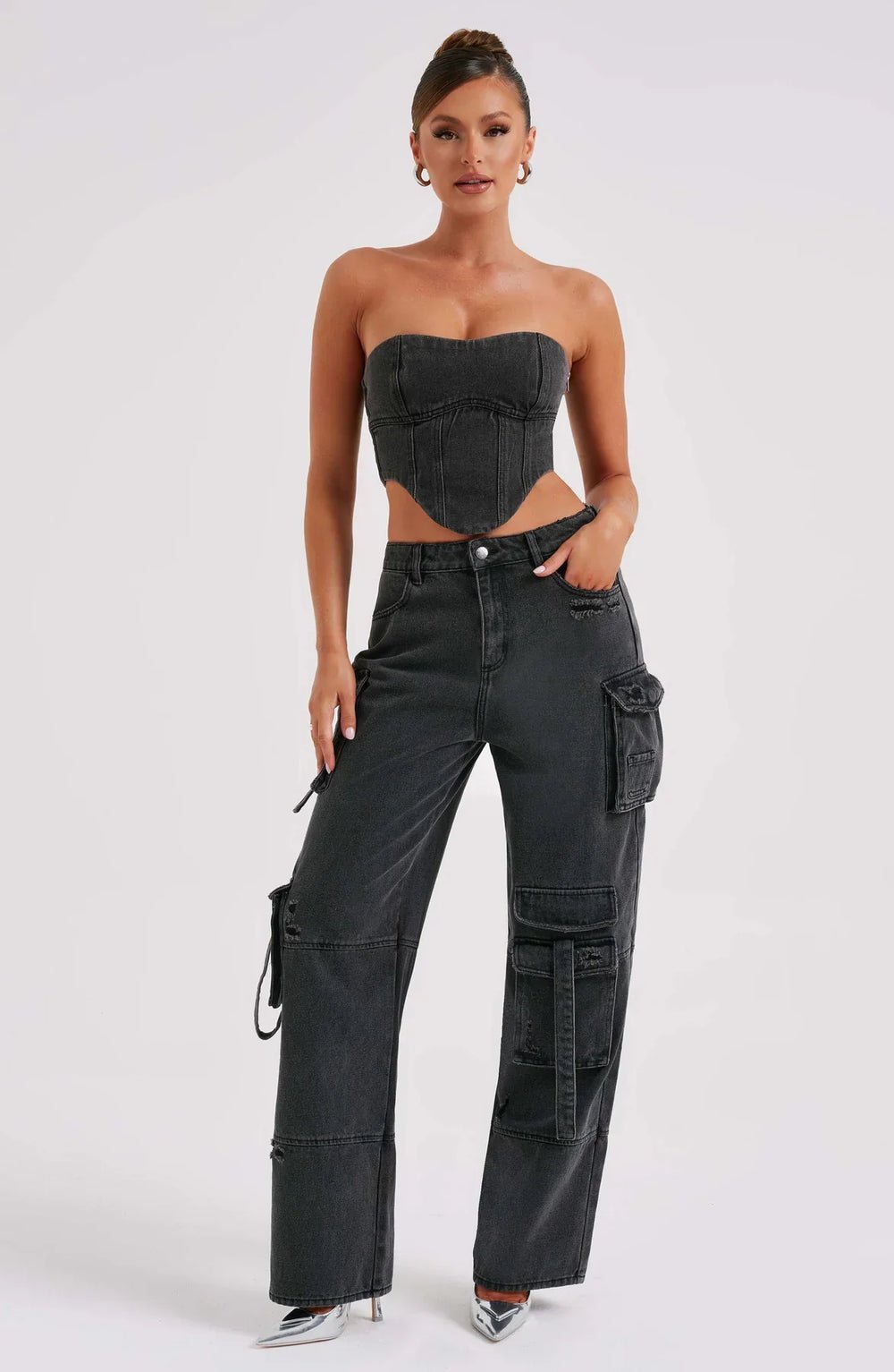Nyra Denim Corset Cargo Set product image 1
