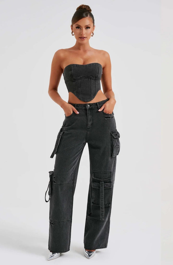 Nyra Denim Corset Cargo Set product image 3