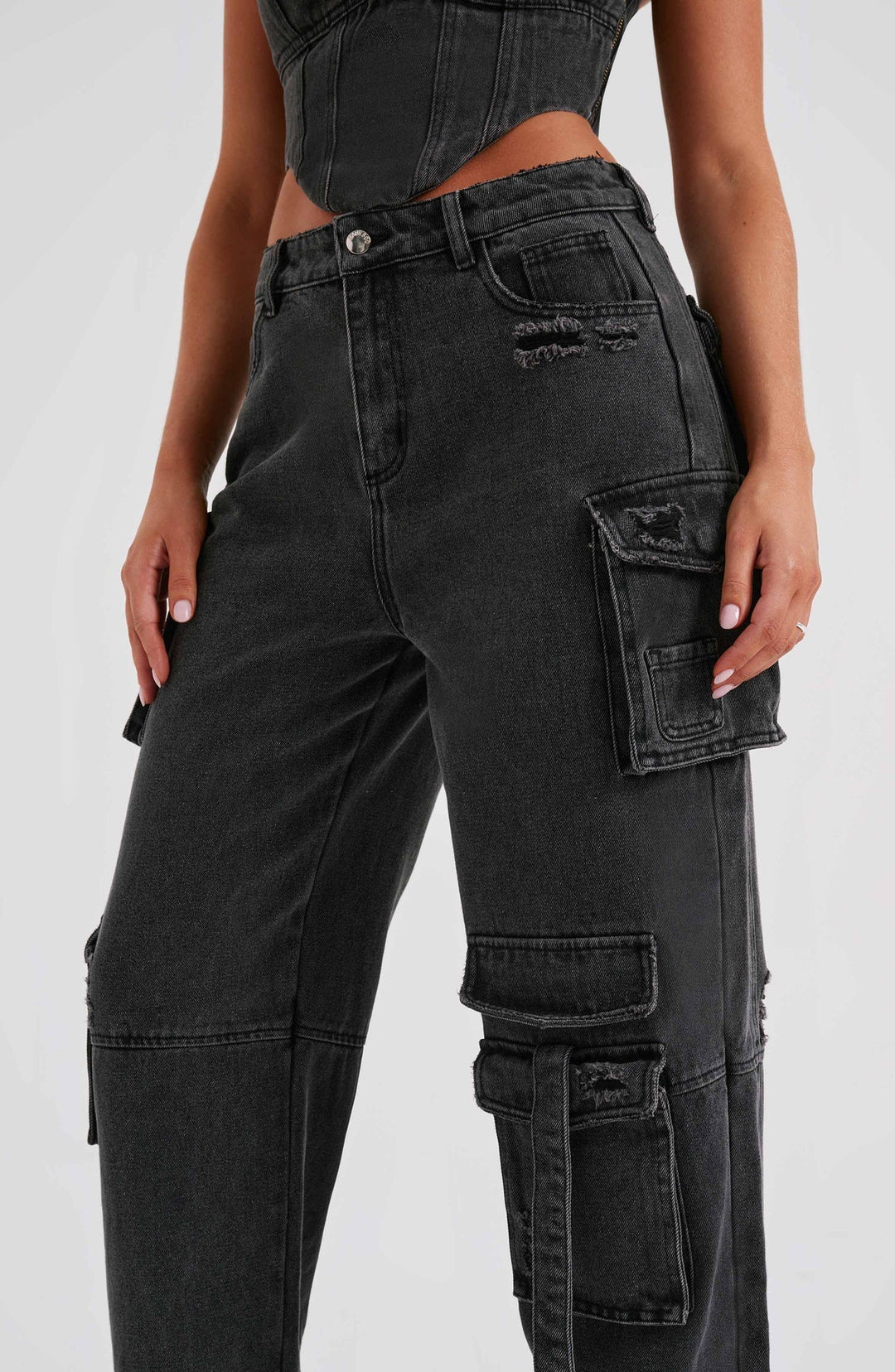 Nyra Denim Corset Cargo Set product image 5