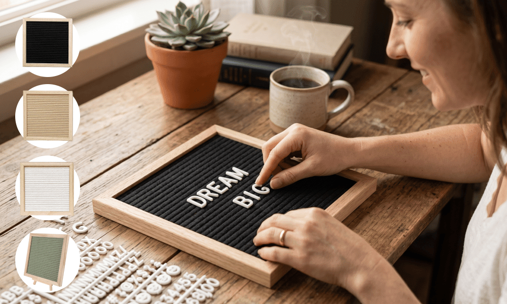 Oak Frame Felt Message Board Product Image 08