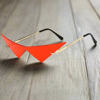 Oblivion Rimless Angular Cat Eye Sunglasses (Blue ) - Sunglasses | Zavonix