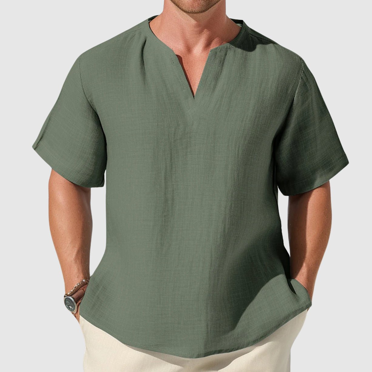 Ocean Breeze Cotton Shirt (Green S) - Cotton Shirt | Zavonix