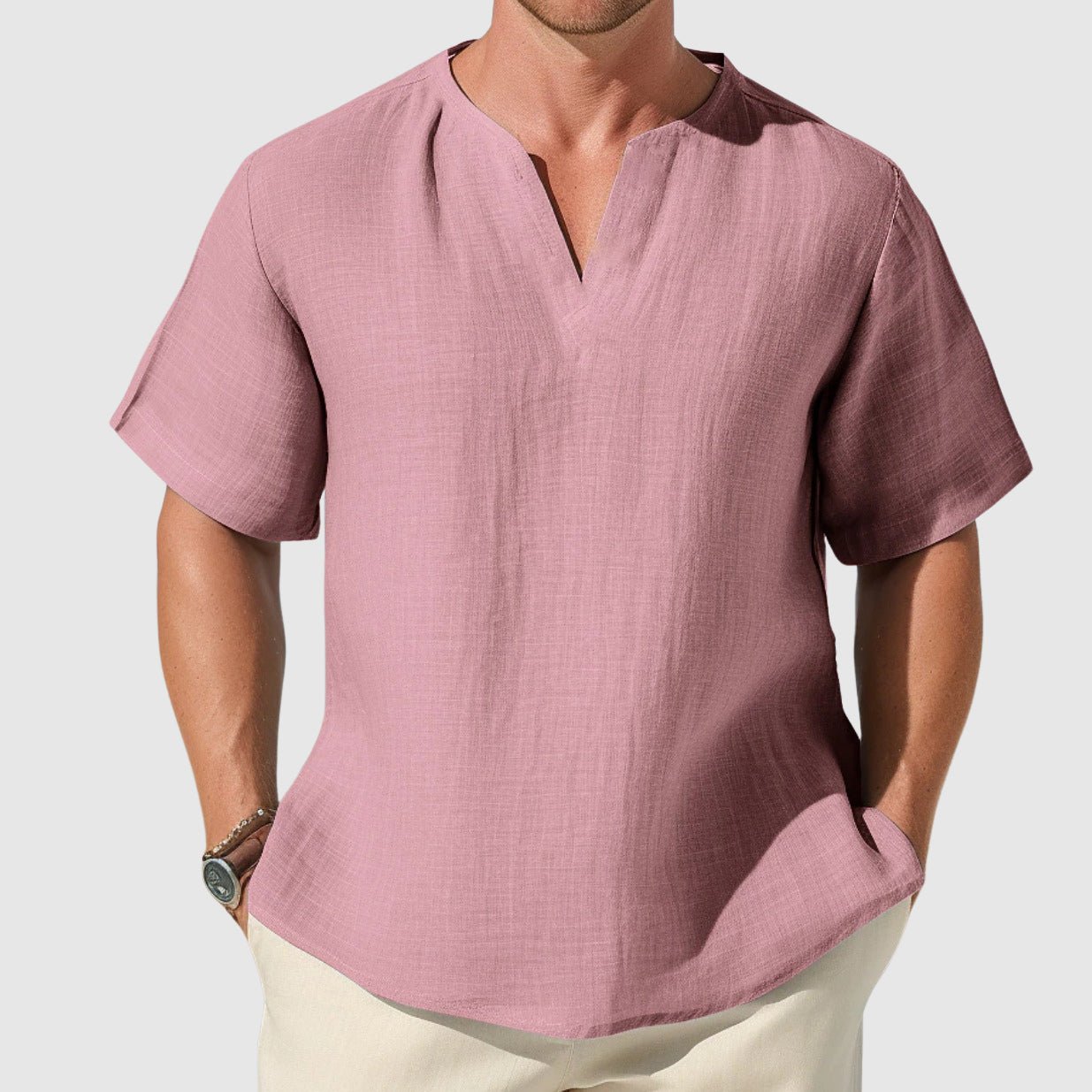 Ocean Breeze Cotton Shirt (Pink S) - Cotton Shirt | Zavonix