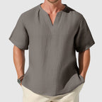 Ocean Breeze Cotton Shirt (Gray S) - Cotton Shirt | Zavonix