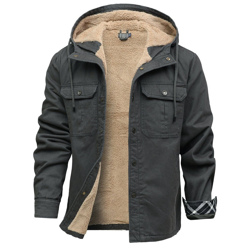 Odrasquil Fleece-Lined Hooded Shirt Jacket product image 9