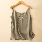 OLIVIA LINEN CAMISOLE (White XS) - | Zavonix