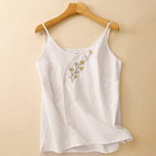 OLIVIA LINEN CAMISOLE (White XS) - | Zavonix