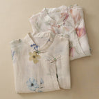 OLIVIA LINEN BLOUSE (Pink XS) - | Zavonix