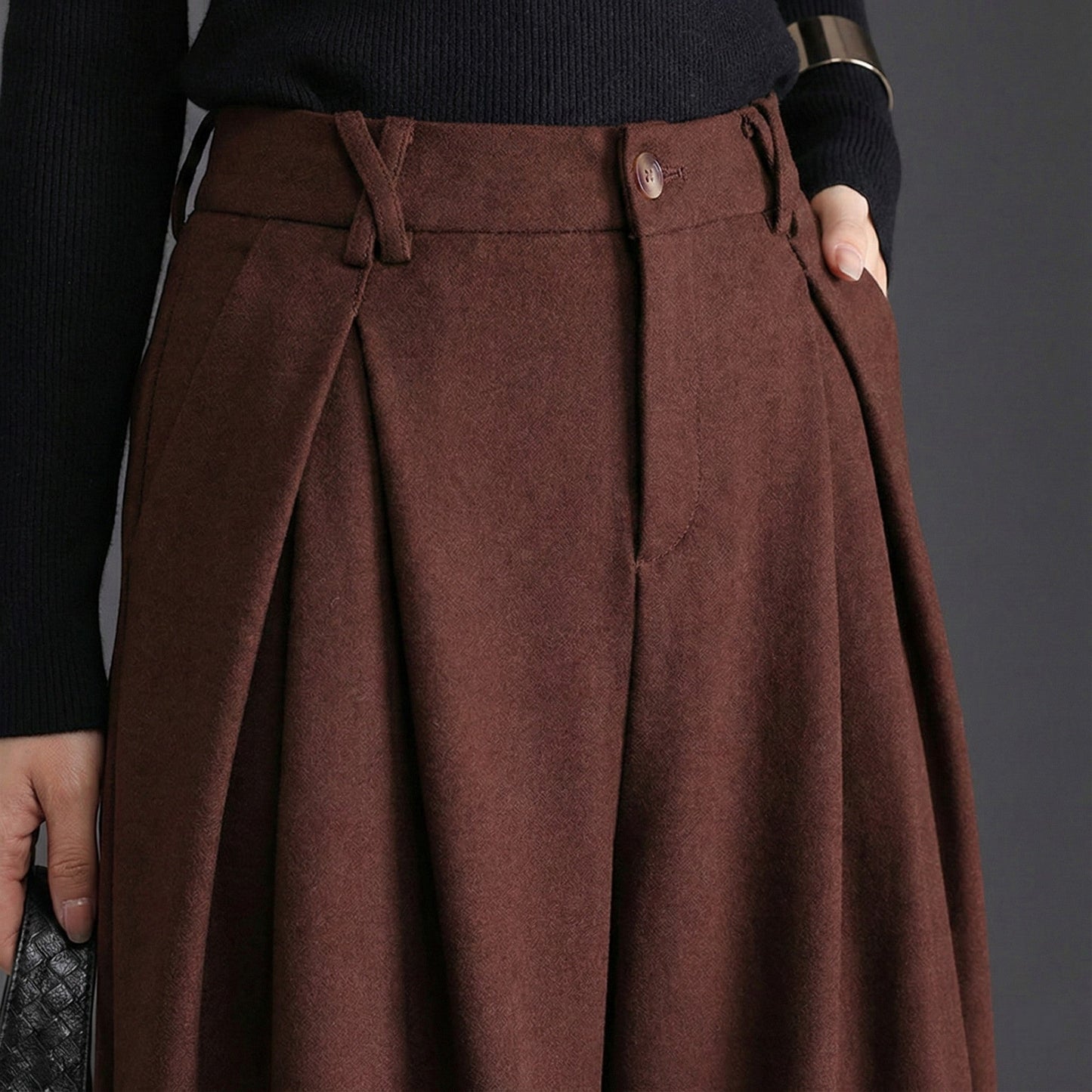 Olivia Women's Wide Leg Pants | Soft Wool-Like Fabric, Stylish Trousers 1