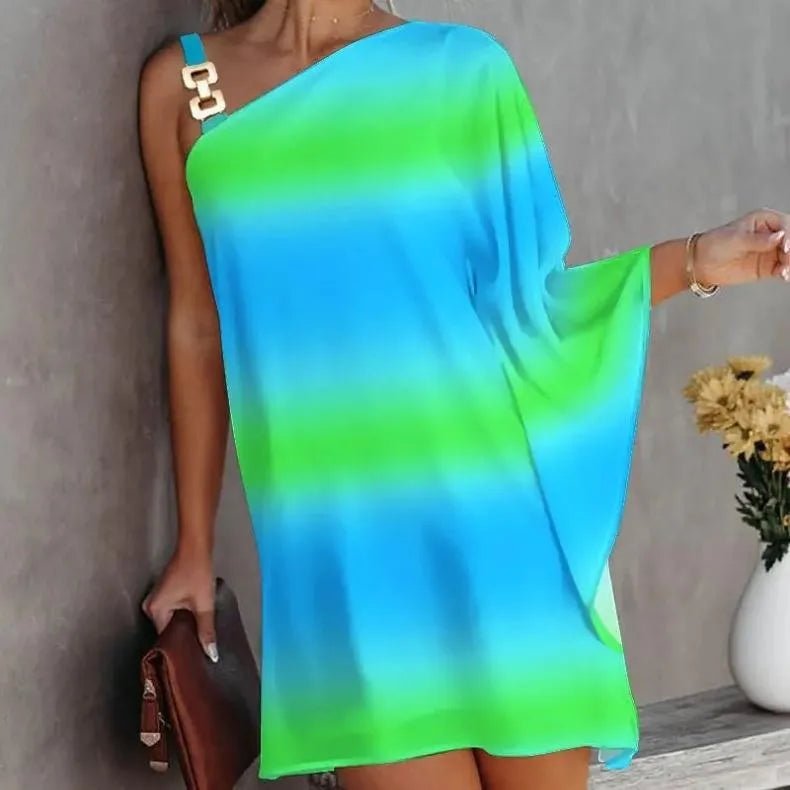 One Shoulder Loose T-Shirt Dress™ — Effortless Style That Sets You Apart and Feels Like Freedom (black S) - | Zavonix