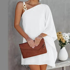 One Shoulder Loose T-Shirt Dress™ — Effortless Style That Sets You Apart and Feels Like Freedom (black S) - | Zavonix