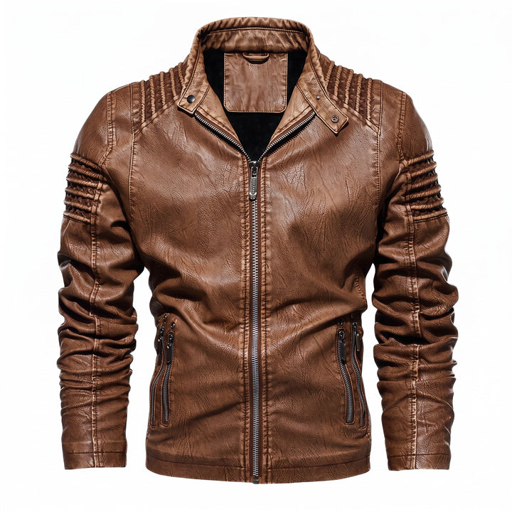 Ongravisk Fleece-Lined Leather Biker Jacket product image 1
