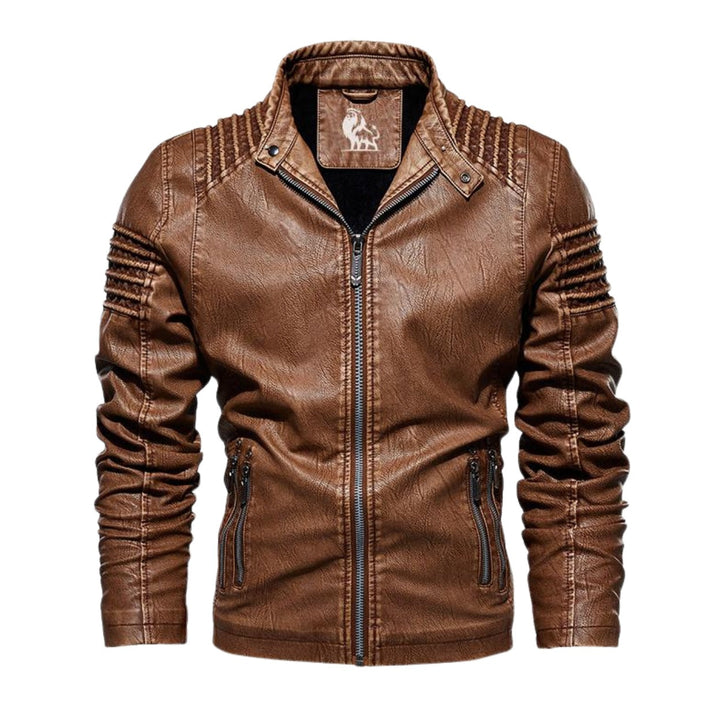 Ongravisk Fleece-Lined Leather Biker Jacket product image 2