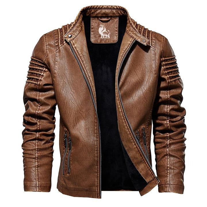 Ongravisk Fleece-Lined Leather Biker Jacket product image 3
