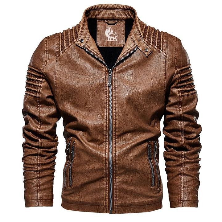 Ongravisk Fleece-Lined Leather Biker Jacket product image 5