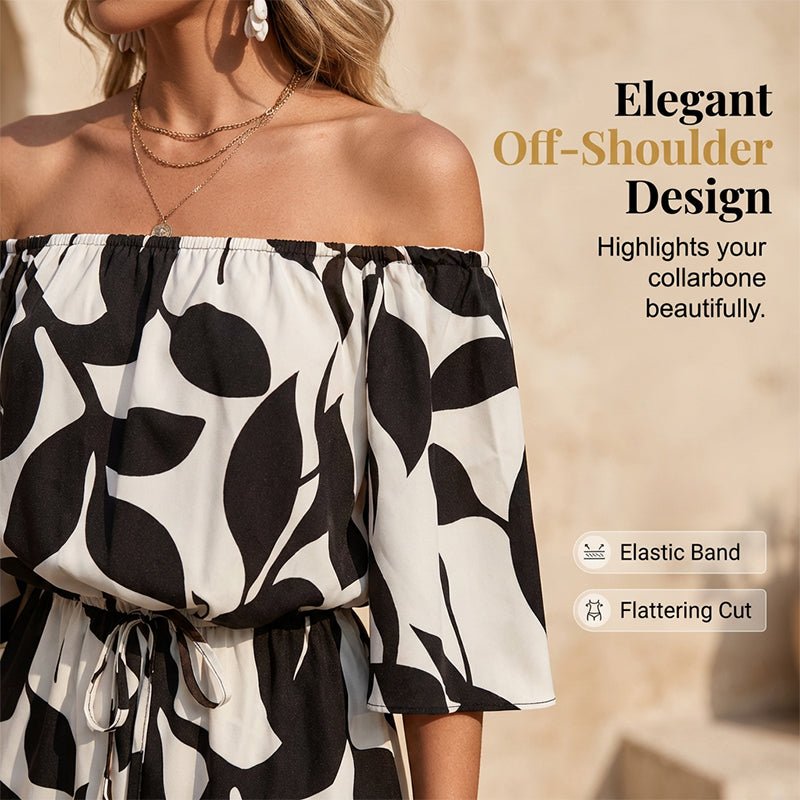 Open Air Off Shoulder Abstract Romper Product Image 06