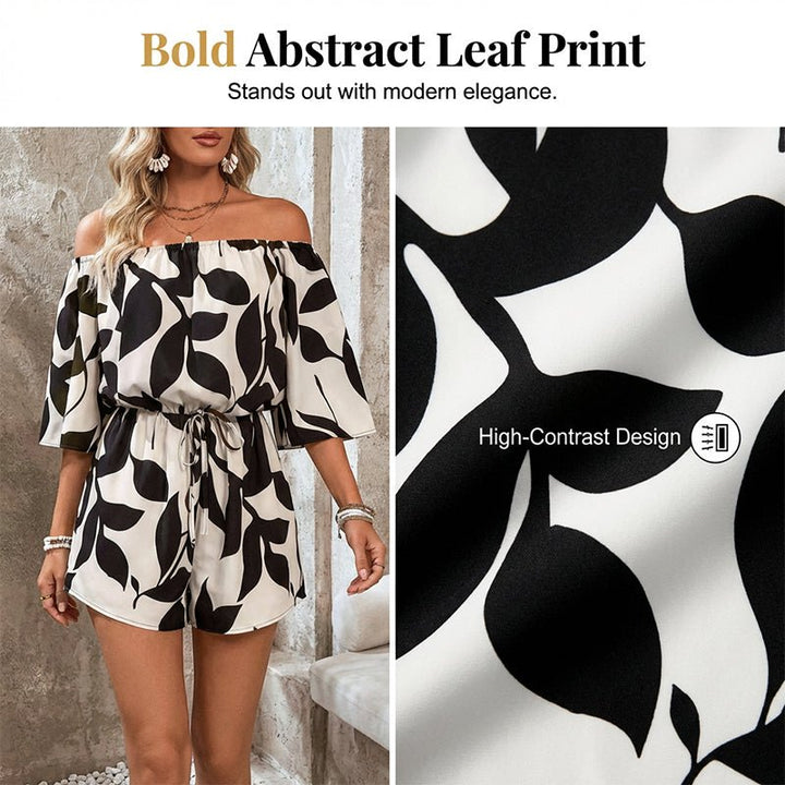 Open Air Off Shoulder Abstract Romper Product Image 07