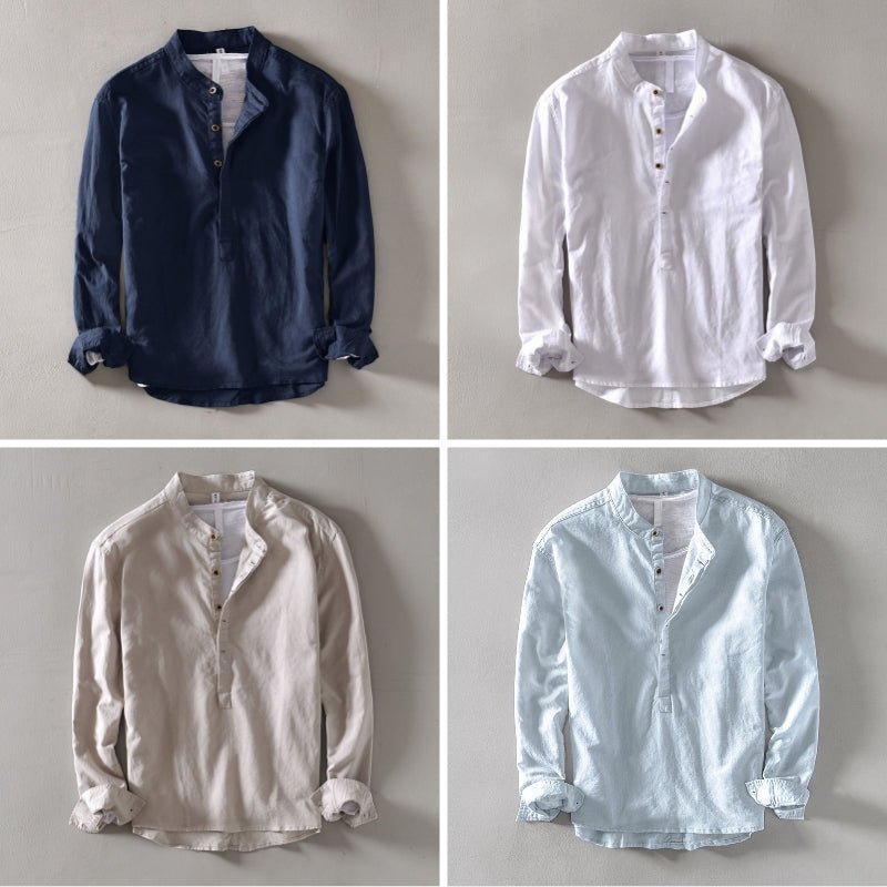 Orvello Linen Shirt Dario Aurelio (All 4 Colors (Buy 3 Get 1 Free) S) - Linen shirt | Zavonix