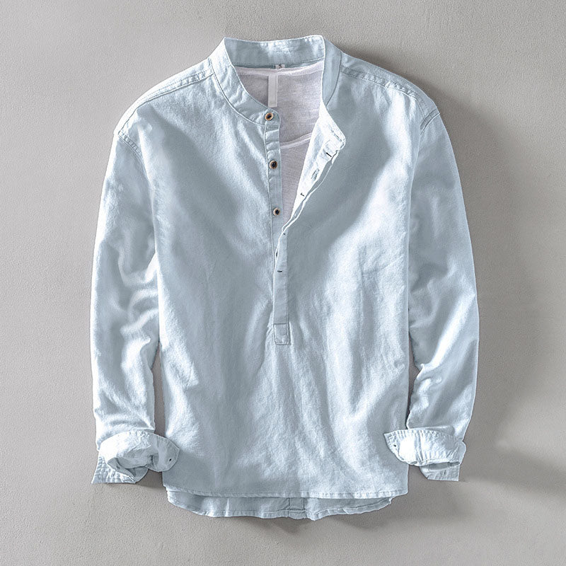 Orvello Linen Shirt Dario Aurelio (Light Blue S) - Linen shirt | Zavonix