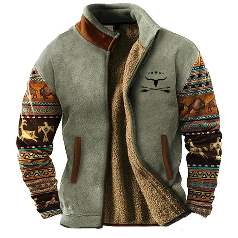 OutWest Sherpa - Lined Jacket (Brown - Patterned XXS) - Jacket | Zavonix