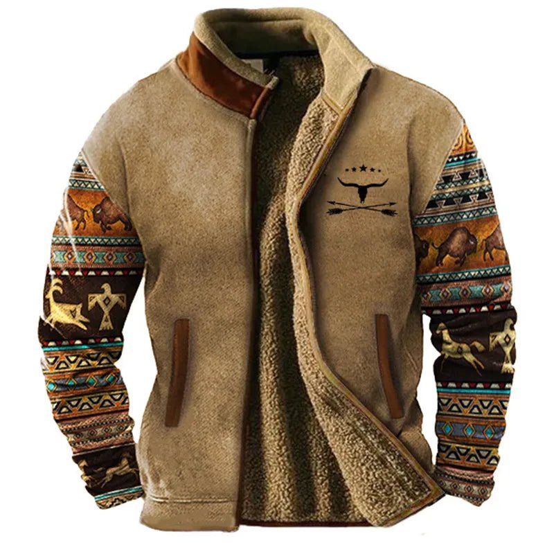 OutWest Sherpa - Lined Jacket (Brown - Patterned XXS) - Jacket | Zavonix